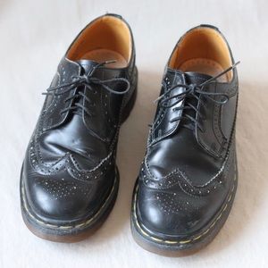 Dr. Martens Leather Wingtip Shoes Black